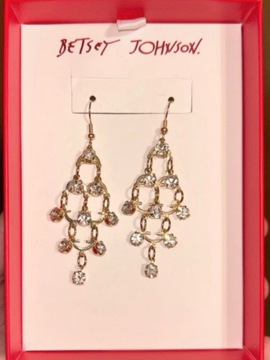 Betsey Johnson Jewelry - BETSEY JOHNSON Christmas Holiday Snowflake Crystal Chandelier Earrings NEW NWT